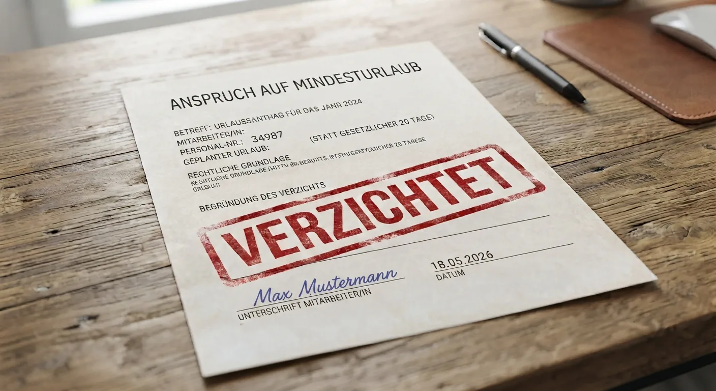 Anwalt im dunkelblauen Sakko und Mandant sitzen sich an einem hellen Besprechungstisch gegenüber und sehen auf ein Dokument.