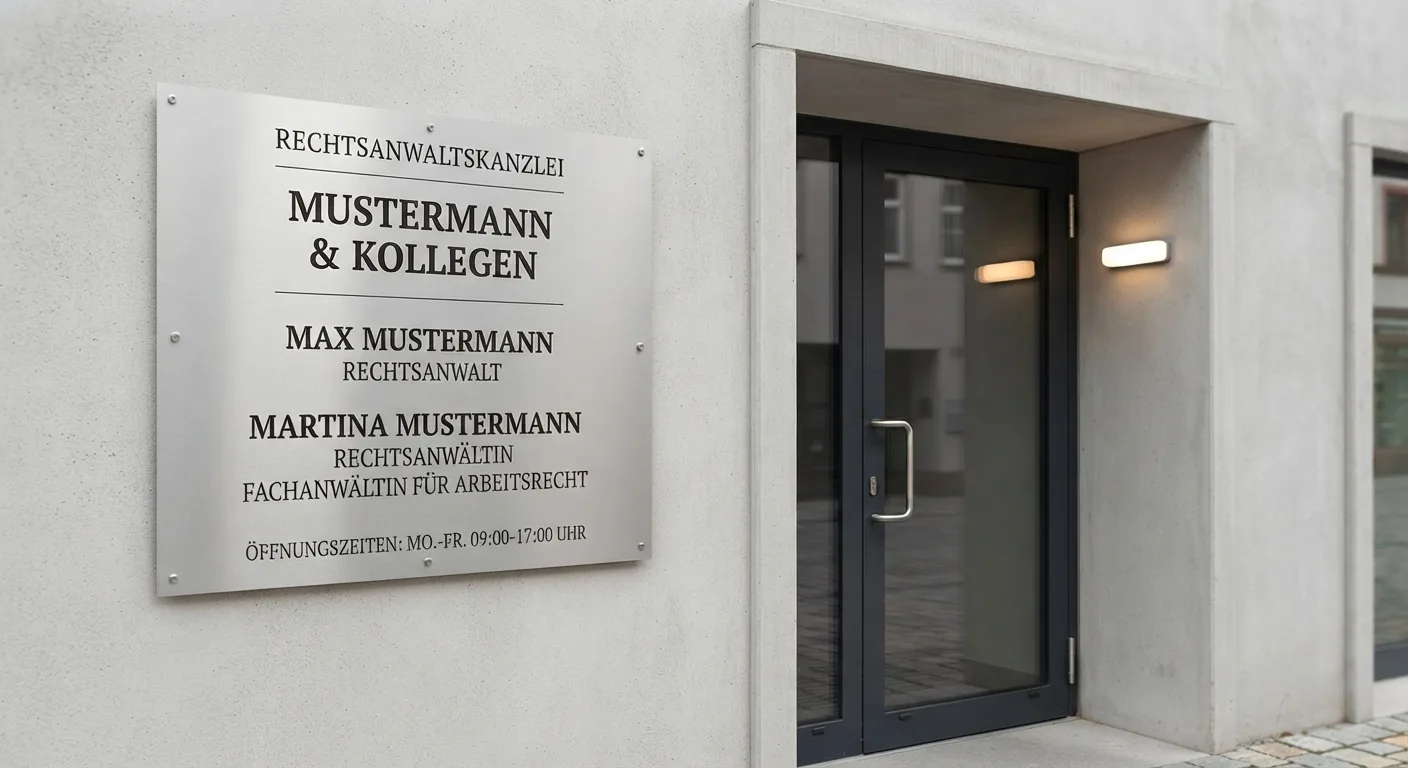 Hand mit rotem Stift korrigiert einen ausgedruckten Textentwurf neben einem aufgeklappten Laptop in einer kleinen Kanzlei.